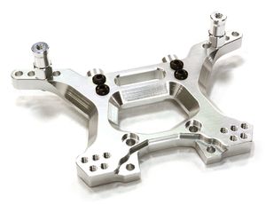 Integy Billet Machined Rear Shock Tower, Silver - Traxxas Slash 4x4 LCG