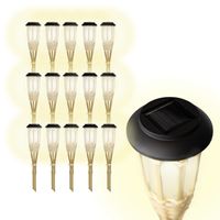 Solar LED Tuinfakkel Bamboe - 15-Pack - thumbnail