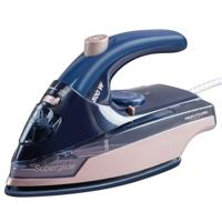 Proficare, mini-reisstrijkijzer 800 W PC-DB3125 - blauwroze, compact en lichtgewicht, superglide keramische zoolplaat, 3 functies (stoom, verticaal, droog), transparant reservoir van 40 ml,