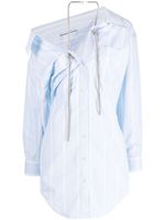 Alexander Wang robe-chemise rayée à ornements en cristal - Bleu - thumbnail