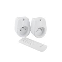 Kit met 2 draadloze schakelstopcontacten + afstandsbediening
