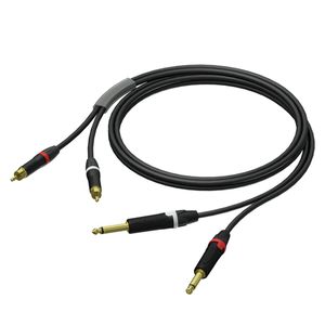 Procab PRA631/3 verloopkabel 2x Jack naar 2x RCA met Neutrik 3m