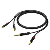 Procab PRA631/3 verloopkabel 2x Jack naar 2x RCA met Neutrik 3m