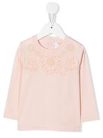 Chloé Kids sweat à fleurs brodées - Rose