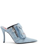 Diesel mules D-Venus Pocket 100 mm en jean - Bleu - thumbnail