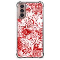 Extreme Case Samsung Galaxy S21 Plus Angel Skull Rood