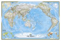 Wereldkaart Politiek, pacific centered, 185 x 122 cm | National Geogra - thumbnail