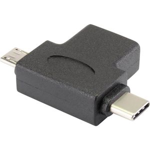 Renkforce USB 3.2 Gen 1 (USB 3.0) Adapter [1x USB-C stekker, Micro-USB 2.0 B stekker - 1x USB 3.2 Gen 2 bus A (USB 3.1)] Met OTG-functie, Vergulde