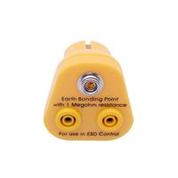 QUADRIOS ESD aardingsstekker 2 x bananenbussen, 1 x 10 mm drukknop aardingsbouwsteen geaarde stekker professionele antistatische accessoires (standaard conform EN 61340-5-1), 1903EC053