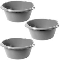 3x Ronde afwasteilen/afwasbakken zilver 3 liter 25 x 11 cm - thumbnail