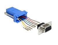 Adapter Sub-D 9-pins aansluiting op RJ45 bus bouwpakket optrekauto's, blauw, Delock® 65430