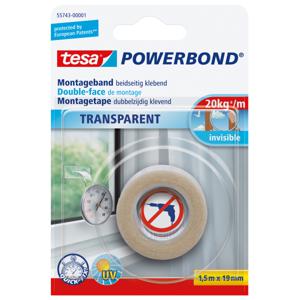 tesa 55743-00001-02 Montagetape tesa Powerbond Transparant (l x b) 1.5 m x 19 mm 1 stuk(s)