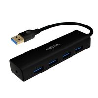 LogiLink UA0295 interface hub USB 3.2 Gen 1 (3.1 Gen 1) Type-A 5000 Mbit/s Zwart
