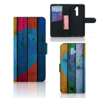 OPPO Reno 2Z Book Style Case Wood Heart - Cadeau voor je Vriend