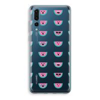 Smiley watermeloenprint: Huawei P20 Pro Transparant Hoesje - thumbnail