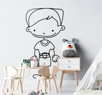 Sticker kinderkamer tekening jongen - thumbnail