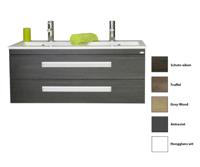 Sanicare Q2 badkamermeubel met 2 laden 120 cm grey-wood