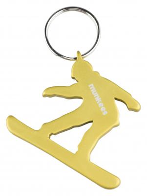 Munkees flesopener Snowboarder goud staal 7,6 cm Munkees flesopener Snowboarder goud staal 7,6 cm