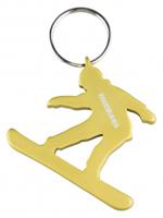 Munkees flesopener Snowboarder goud staal 7,6 cm