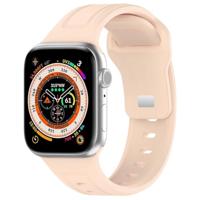 By Qubix - Square siliconen band - Zandroze - Compatible met Apple Watch 44mm / 45mm / 46mm / 49mm - Compatible Apple watch bandjes