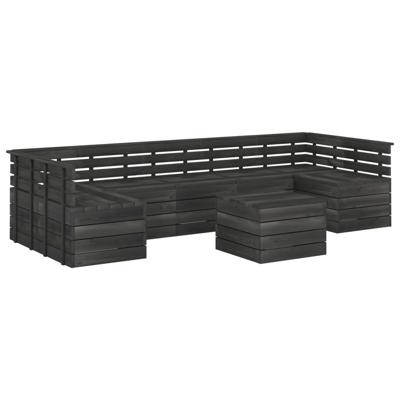 vidaXL 7-delige Loungeset pallet massief grenenhout donkergrijs vidaXL 7-delige Loungeset pallet massief grenenhout donkergrijs