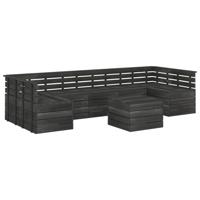 vidaXL 7-delige Loungeset pallet massief grenenhout donkergrijs