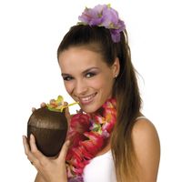 Hawaii beker kokosnoot met rietje 400 ml   - - thumbnail