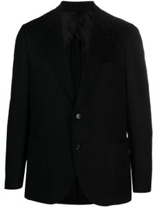 Lardini blazer en laine mélangée à simple boutonnage - Noir