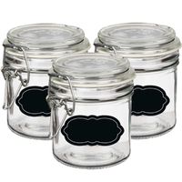 Weckpot/inmaakpot - 6x - 250 ml - glas - met beugelsluiting - incl. etiketten - thumbnail