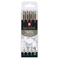 Fineliner Sakura Pigma Micron lichtgrijs set 4 maten - thumbnail