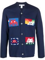 Comme Des Garçons Shirt cardigan en maille intarsia - Bleu