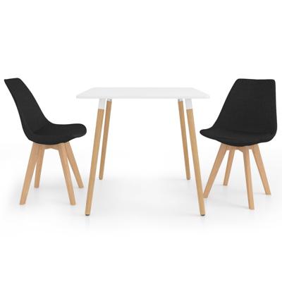 vidaXL 3-delige Eethoek zwart