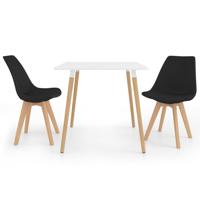 vidaXL 3-delige Eethoek zwart