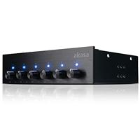 Akasa FC.SIX | 6 Channel PC Fan Controller | Fan Speed Control Front Panel | Compatible with 3-pin/4-pin 20W Fan | PWM Fan Controller | For 5.25 inch PC Bay | Built-in LED Operation Indicator | Black | AK-FC-08BKV2