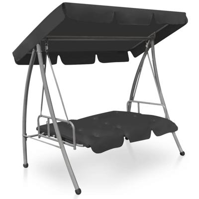 vidaXL Schommelbank voor buiten met dak 192x118x175 cm staal antraciet vidaXL Schommelbank voor buiten met dak 192x118x175 cm staal antraciet