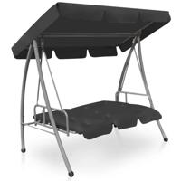 vidaXL Schommelbank voor buiten met dak 192x118x175 cm staal antraciet