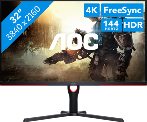 AOC G3 U32G3X/BK LED display 80 cm (31.5") 3840 x 2160 Pixels 4K Ultra HD Zwart, Rood