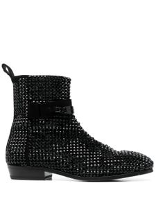 Philipp Plein bottines à ornements en cristal - Noir