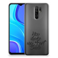 Xiaomi Redmi 9 Siliconen hoesje met naam Heart Smile - thumbnail