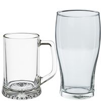 Bierglazen set - bierpullen/pint glazen - 8x stuks - glas