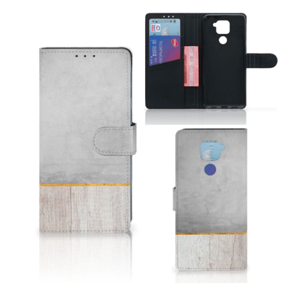 Xiaomi Redmi Note9 Book Style Case Wood Concrete