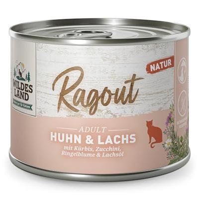 Ragout Chicken & Zalm met Karren, Courgette, Marigold & Zalmolie, 180 g