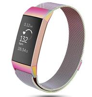 By Qubix - Compatible met Fitbit Charge 3 - Fitbit Charge 4 milanese bandje - Maat: Small - Colour - Compatible fitbit bandje