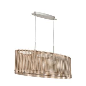 Eglo Hanglamp Sendero Oval nikkel mat met licht houtbruin 96194