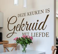 Muursticker keuken gekruid met liefde