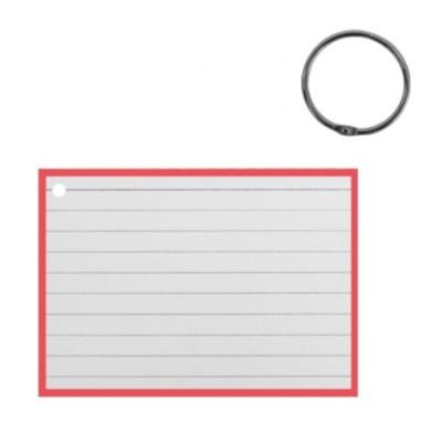 Verhaak flashcard met clipring A7 papier wit/rood 50 stuks Verhaak flashcard met clipring A7 papier wit/rood 50 stuks