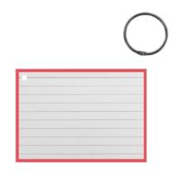 Verhaak flashcard met clipring A7 papier wit/rood 50 stuks