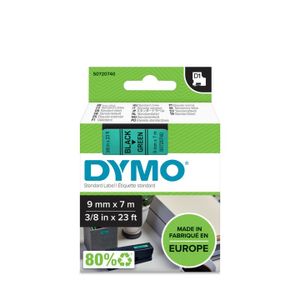 DYMO D1 -Standard Labels - Black on Green - 9mm x 7m