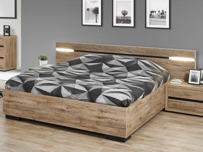 Bed OLIGA 160x200 cm scarlet eik met led