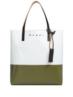 Marni sac à main bicolore à logo imprimé - Blanc